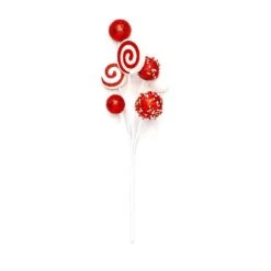 13 In. Christmas Peppermint And C And Y Ornament Pick, Set Of 6