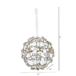 Handcrafted Silver Crystal Floral Chain Wrapped Globe Christmas Ornament (4-Pack) -Northlight Shop christmas ornament sets 7380a0084d9348 1f 1000