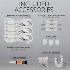 150 Ft. 1800-Light LED Cool White Rope Light Kit 10 150 Ft. 1800-Light LED Cool White Rope Light Kit -Northlight Shop christmas rope lights 73653 44 1000