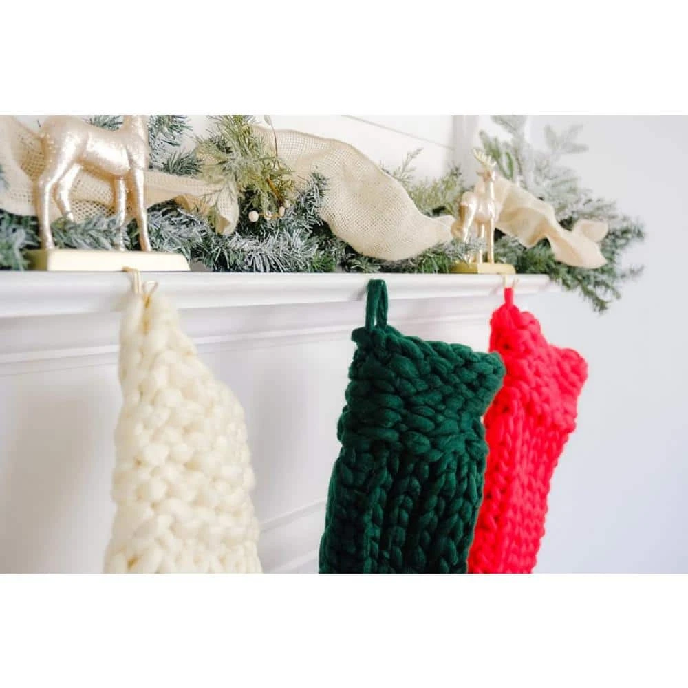 22 In. Chunky Knit Cream Christmas Stocking 3 22 In. Chunky Knit Cream Christmas Stocking - Image 3