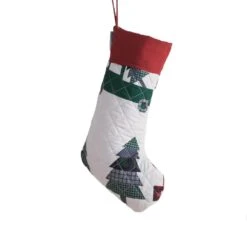 17.5 In. Multi-Colored Polyester Microfiber Vintage Truck Christmas Stocking