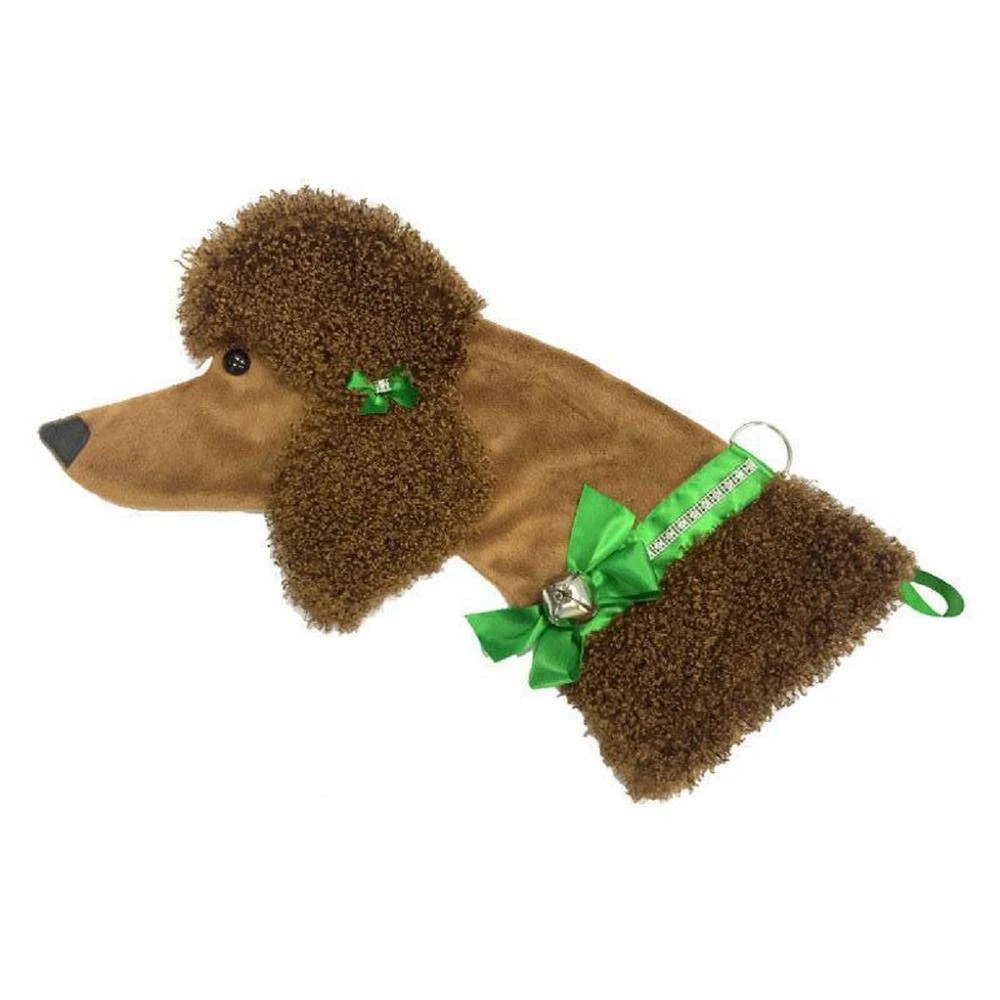 22 In. Brown Poodle Dog Faux Fur Christmas Stocking 2 22 In. Brown Poodle Dog Faux Fur Christmas Stocking - Image 2