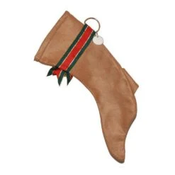 22 In. Tan Greyhound Faux Fur Fabric Christmas Stocking -Northlight Shop christmas stockings hh10 4f 1000