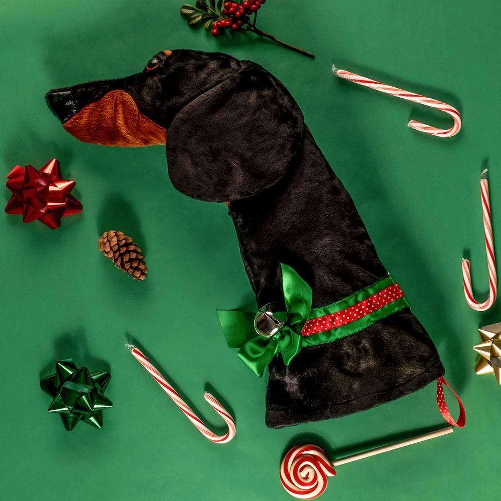 22 In. Black And Tan Dachshund Dog Faux Fur Christmas Stocking 5 22 In. Black And Tan Dachshund Dog Faux Fur Christmas Stocking - Image 5