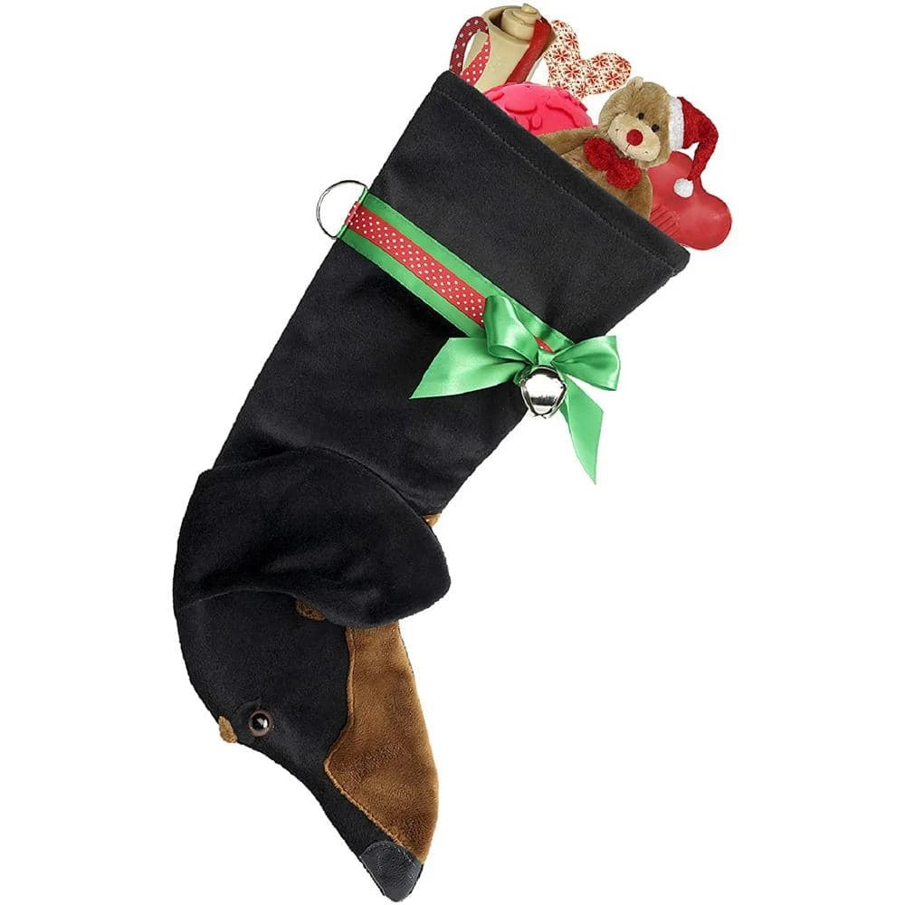22 In. Black And Tan Dachshund Dog Faux Fur Christmas Stocking 1 22 In. Black And Tan Dachshund Dog Faux Fur Christmas Stocking
