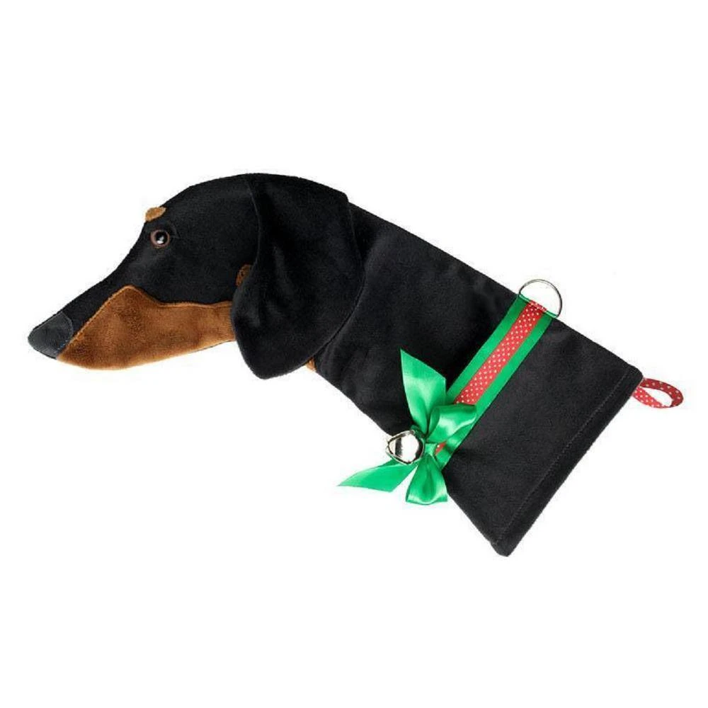 22 In. Black And Tan Dachshund Dog Faux Fur Christmas Stocking 2 22 In. Black And Tan Dachshund Dog Faux Fur Christmas Stocking - Image 2