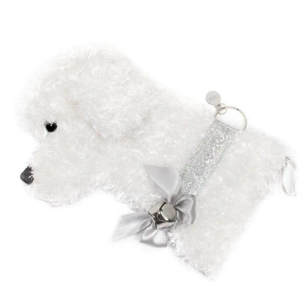22 In. Snowball White Curly Dog Faux Fur Fabric Christmas Stocking 2 22 In. Snowball White Curly Dog Faux Fur Fabric Christmas Stocking - Image 2
