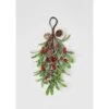 12 In. Red Berries And Mistletoe Mini Teardrop With Pine Cones -Northlight Shop christmas swag 7980 64 1000