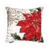 18 In. X 18 In. Poinsettia Pillow -Northlight Shop christmas textiles pi 21 2133 64 1000