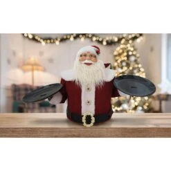 25 In. Christmas Musical Santa Claus With 2 Serving Plates -Northlight Shop christmas time christmas figurines ct sc036 1rd2 40 1000
