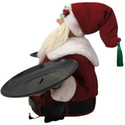 25 In. Christmas Musical Santa Claus With 2 Serving Plates -Northlight Shop christmas time christmas figurines ct sc036 1rd2 66 1000