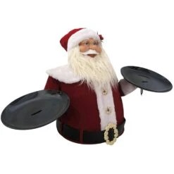 25 In. Christmas Musical Santa Claus With 2 Serving Plates -Northlight Shop christmas time christmas figurines ct sc036 1rd2 a0 1000