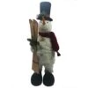 30 In. Christmas Plush Snowman With Skis -Northlight Shop christmas time christmas figurines ct snwm030 wht1 64 1000