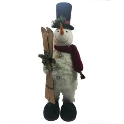 30 In. Christmas Plush Snowman With Skis