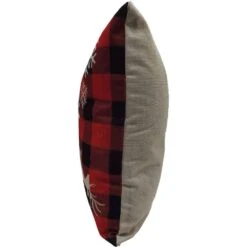 15.5 In. Buffalo Plaid Merry Christmas Thow Pillow -Northlight Shop christmas time christmas textiles ct xmasplw red2 a0 1000