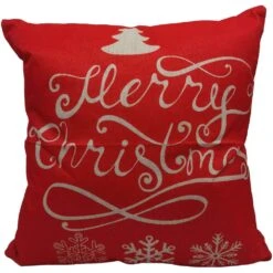 15.5 In. Red And White Merry Christmas Throw Pillow