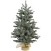 3 Ft. Yardville Pine Artificial Christmas Porch Tree With Rustic Burlap Base And Warm White LED Lights -Northlight Shop christmas time outdoor christmas trees ct yv042 led 64 1000