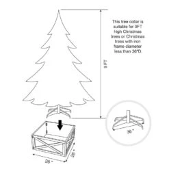 26 In. L Washed White Wooden Tree Collar(KD) -Northlight Shop christmas tree collars 2004600007 c3 1000
