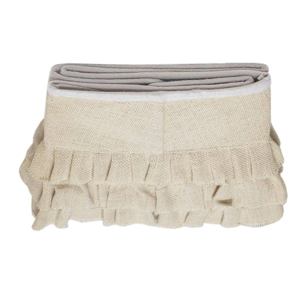 New Traditions 26 In. Ivory Burlap Tiered Ruffles Round Christmas Tree Collar 6 New Traditions 26 In. Ivory Burlap Tiered Ruffles Round Christmas Tree Collar - Image 6