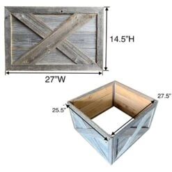 Farmhouse Deluxe 27 In. W X 14.5 In. H, 37 In. Dia, Weathered Gray Decorative Christmas Tree Box Collar -Northlight Shop christmas tree collars widetreecollargray 1f 1000