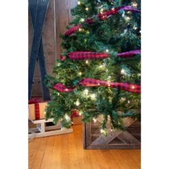 Farmhouse Deluxe 27 In. W X 14.5 In. H, 37 In. Dia, Weathered Gray Decorative Christmas Tree Box Collar -Northlight Shop christmas tree collars widetreecollargray 31 1000