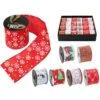 2.5 In. X 9 Ft. 6 Assorted Wire Xmas Ribbon (24-Pack) -Northlight Shop christmas tree ribbon 81454 64 1000