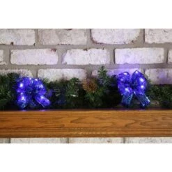 4 In. Blue LED Light Mini Bows (4-Pack) -Northlight Shop christmas tree ribbon bg04 1b003 a 31 1000