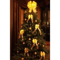 4 In. Gold LED Light Mini Bows (4-Pack) 11 4 In. Gold LED Light Mini Bows (4-Pack) -Northlight Shop christmas tree ribbon bg04 1y003 a 31 1000