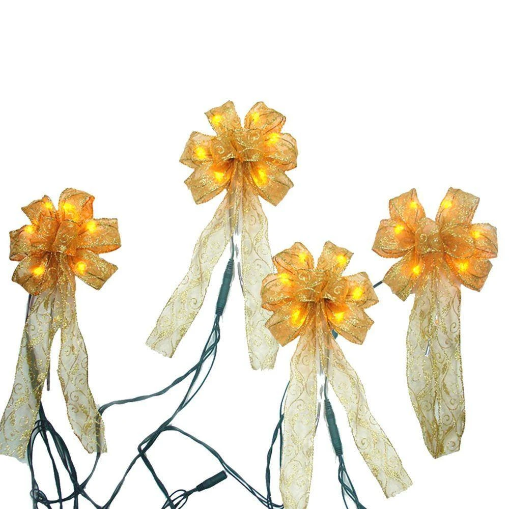 4 In. Gold LED Light Mini Bows (4-Pack) 3 4 In. Gold LED Light Mini Bows (4-Pack) - Image 3