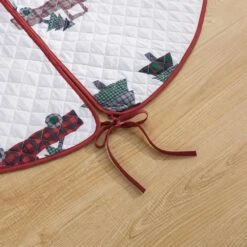 48 In. Vintage Truck Polyester Microfiber Quilted Tree Skirt 19 48 In. Vintage Truck Polyester Microfiber Quilted Tree Skirt -Northlight Shop christmas tree skirts cl201mu21 1f 1000