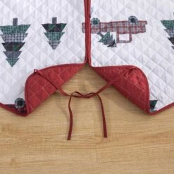 48 In. Vintage Truck Polyester Microfiber Quilted Tree Skirt 20 48 In. Vintage Truck Polyester Microfiber Quilted Tree Skirt -Northlight Shop christmas tree skirts cl201mu21 44 1000