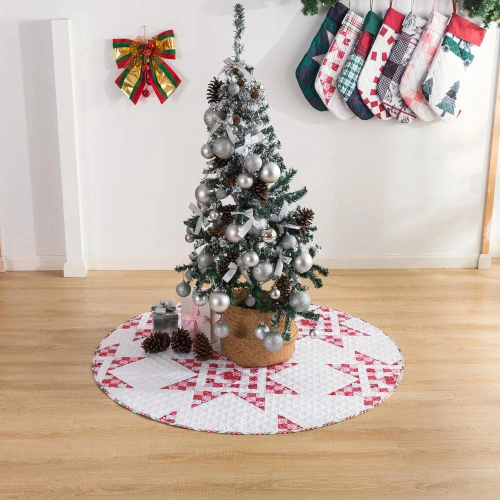 48 In. Angelina Polyester Microfiber Quilted Tree Skirt 12 48 In. Angelina Polyester Microfiber Quilted Tree Skirt - Image 12