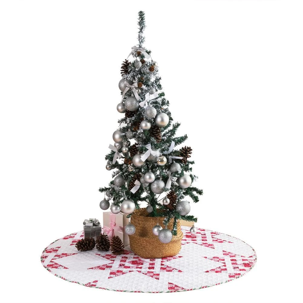 48 In. Angelina Polyester Microfiber Quilted Tree Skirt 1 48 In. Angelina Polyester Microfiber Quilted Tree Skirt