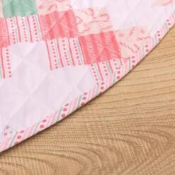 48 In. Retro Star Polyester Microfiber Quilted Tree Skirt -Northlight Shop christmas tree skirts cl203mu21 fa 1000