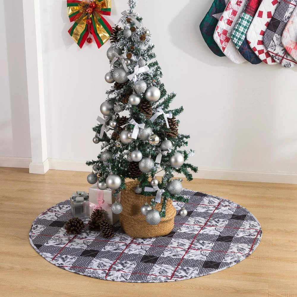 48 In. Faith Polyester Microfiber Quilted Tree Skirt 11 48 In. Faith Polyester Microfiber Quilted Tree Skirt - Image 11