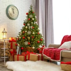 PVC Pre-Lit Artificial With Warm Lights And Stand For Artificial Christmas Tree Up To 7.5 Ft. Tall -Northlight Shop christmas tree stands ct 004 2 25m 2 c3 1000