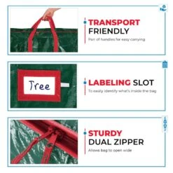 Green Waterproof Artificial Tree Storage Bag For Trees Up To 7.5 Ft. Tall (2-Pack) -Northlight Shop christmas tree storage osp 102 2 grn h 4f 1000
