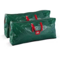 Green Waterproof Artificial Tree Storage Bag For Trees Up To 7.5 Ft. Tall (2-Pack)