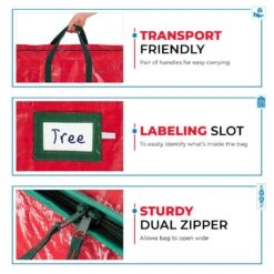 Red Waterproof Artificial Tree Storage Bag For Trees Up To 7.5 Ft. Tall (2-Pack) -Northlight Shop christmas tree storage osp 102 2 rd h 4f 1000