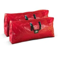 Red Waterproof Artificial Tree Storage Bag For Trees Up To 7.5 Ft. Tall (2-Pack)