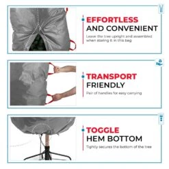 Gray Waterproof Upright Tree Storage Bag For Trees Up To 7.5 Ft. Tall -Northlight Shop christmas tree storage osp 148 gry h 4f 1000