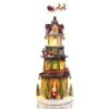 15 In. Christmas Tabletop Clock Tower Collectible Buildings With Revolving Train, Village House -Northlight Shop christmas villages 4630731 b1 64 1000