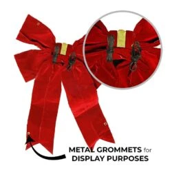 12 In. Red Outdoor Christmas Structural Bow With Gold Center Stripe -Northlight Shop christmas window decorations 60070 4f 1000
