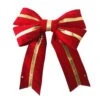 12 In. Red Outdoor Christmas Structural Bow With Gold Center Stripe -Northlight Shop christmas window decorations 60070 64 1000