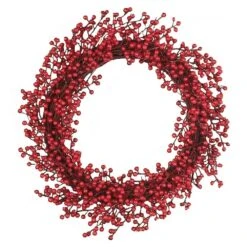 18 In. Artificial Weatherproof Berry Wreath On Twig Base