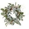 22 In. Artificial Magnolia Leaves Wreath With White Berries