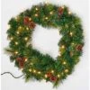 1.8 Ft. Artificial Lighted Pine And Cone Wreath