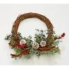 20 In. Pine Needle Half Artificial Christmas Wreath With Pine Cone Red Berries -Northlight Shop christmas wreaths 9917 64 1000