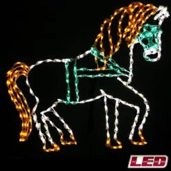 42 In. Victorian Horse Metal Framed Holiday Decor