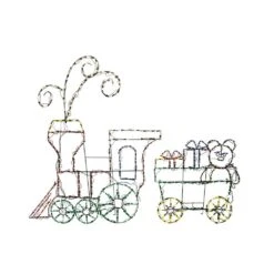 60 In. Christmas Led Animated Train Set Outdoor Decor 2-Piece